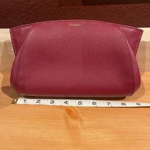 Cartier Women's Burgundy Leather Clutch Bag